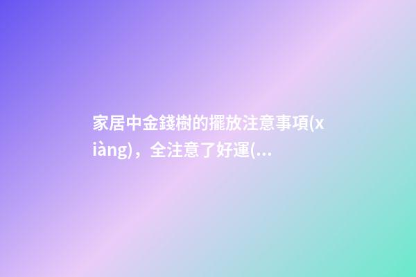 家居中金錢樹的擺放注意事項(xiàng)，全注意了好運(yùn)就來了！